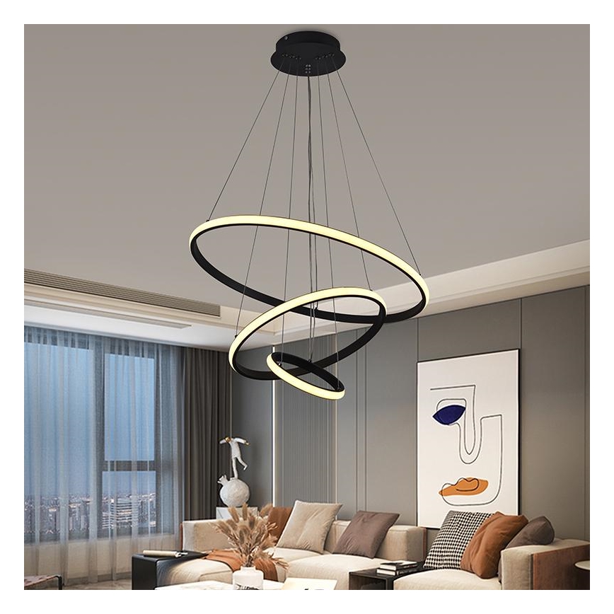 Brilagi - LED Zatemnitveni lestenec na vrvici CIRCLE LED/90W/230V 3000-6500K + Daljinski upravljalnik