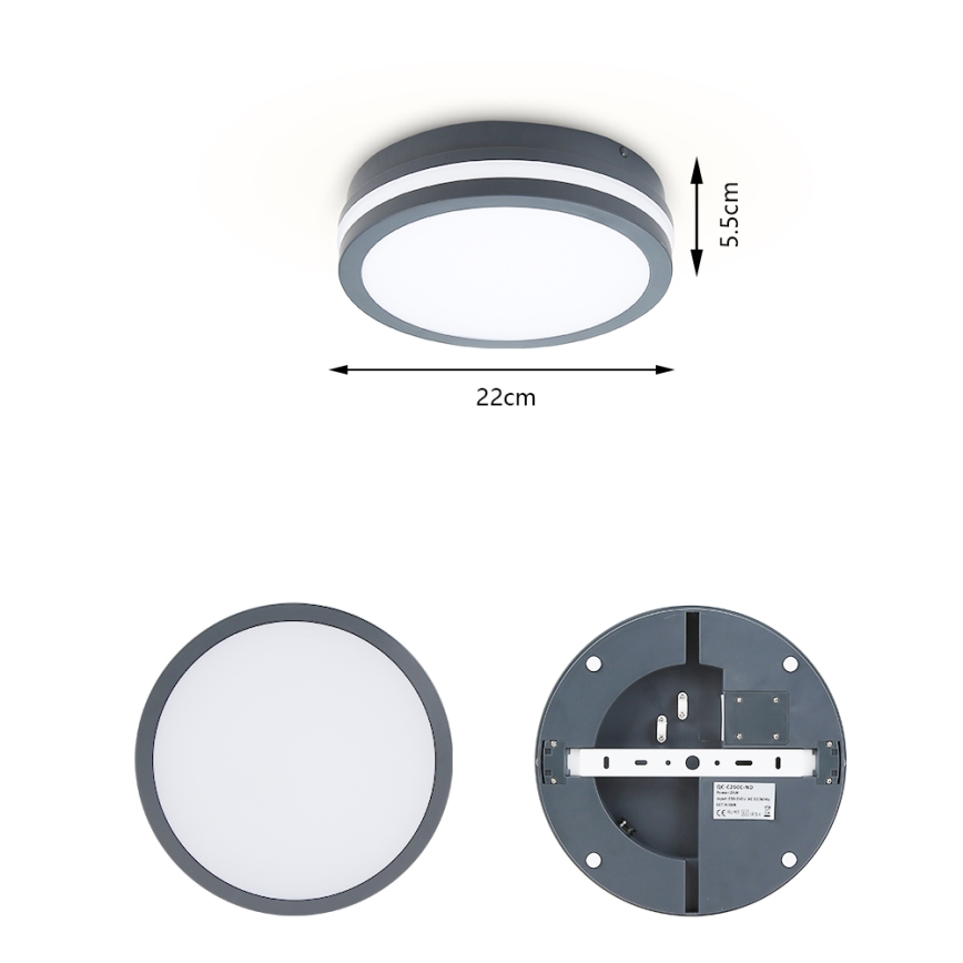 Brilagi - LED Zunanja svetilka BENE LED/18W/230V pr. 22 cm antracit IP54