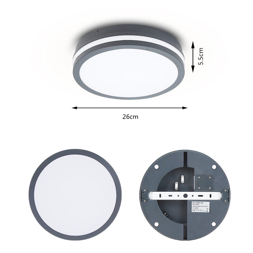 Brilagi - LED Zunanja svetilka BENE LED/24W/230V pr. 26 cm antracit IP54