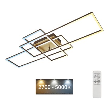 Brilo - LED Zatemnitveni nadgradni lestenec FRAME LED/51W/230V 2700-5000K rjava/zlata + Daljinski upravljalnik