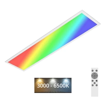 Brilo - RGBW Stropna svetilka z možnostjo zatemnitve SLIM LED/24W/230V 3000-6500K 100x25 cm + Daljinski upravljalnik
