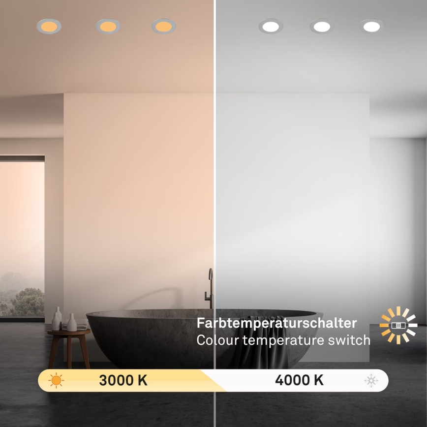 Brilo - SET 3x LED Kopalniška vgradna svetilka LED/4W/230V IP44 3000/4000K srebrna