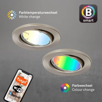 Brilo - SET 3x LED RGBW Zatemnitvena kopalniška svetilka 1xGU10/4,9W/230V 2700-6500K Wi-Fi Tuya IP23 + Daljinski upravljalnik