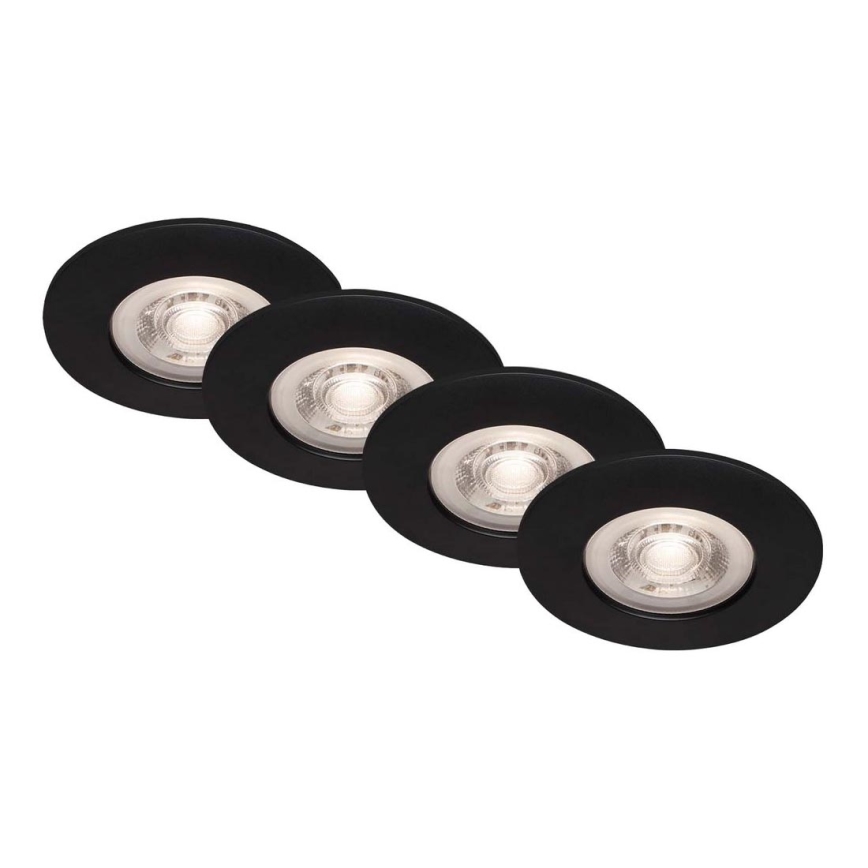 Brilo - SET 4x LED Kopalniška vgradna svetilka LED/4,9W/230V IP44 črna