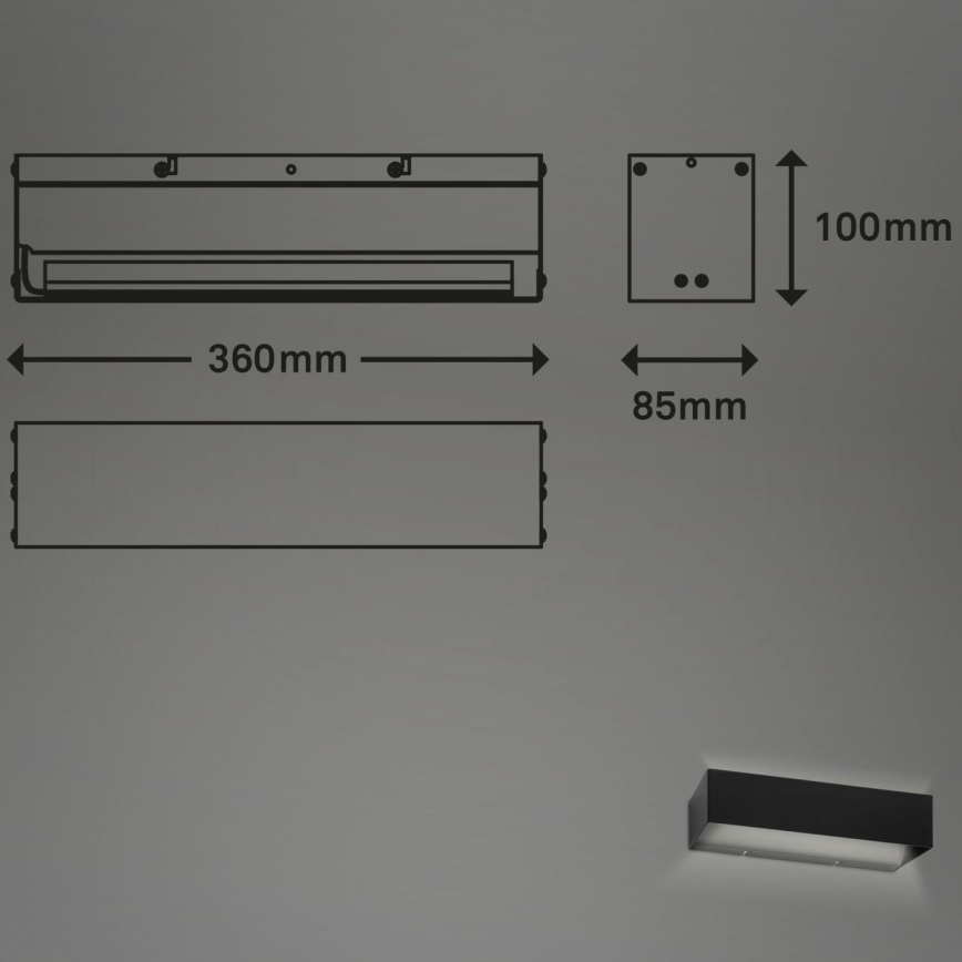 Briloner 2204-015 - LED Zunanja stenska svetilka LED/8W/230V IP44 črna