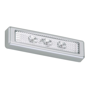 Briloner 2689-034 - LED Lučka za orientacijo na dotik LERO LED/0,18W/3xAAA srebrna