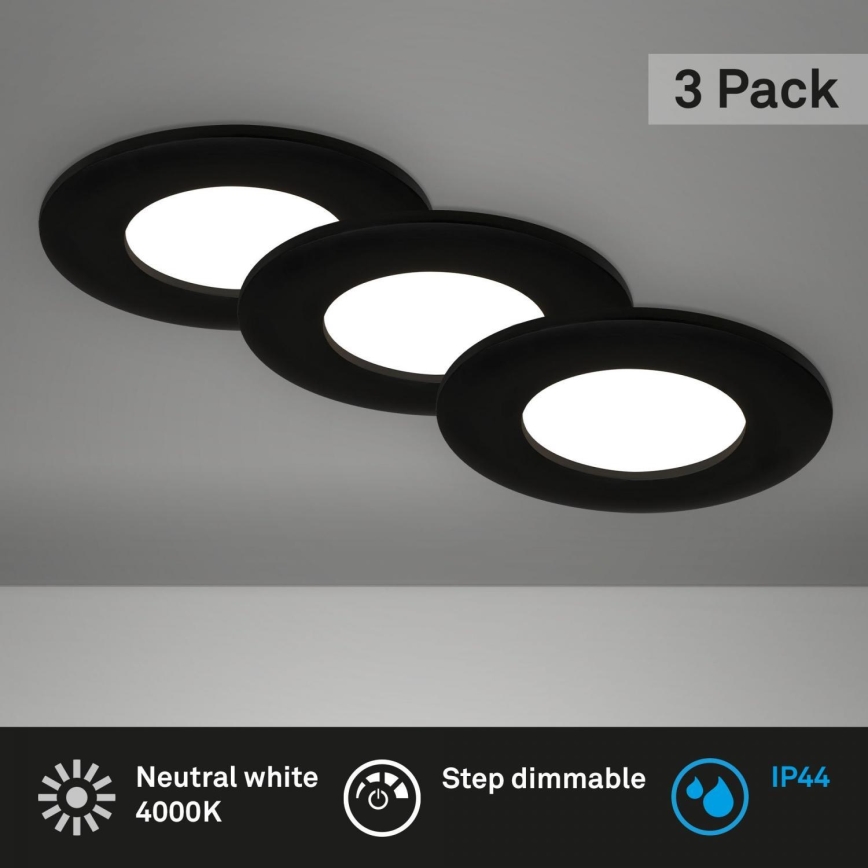 Briloner 7103-435 - SET 3x LED Zatemnitvena kopalniška vgradna svetilka LED/5W/230V IP44