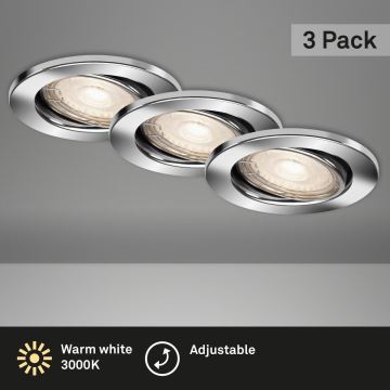 Briloner 7144-038 - SET 3x LED Kopalniška vgradna svetilka SLIDE GU10/3,5W/230V IP23