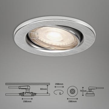 Briloner 7144-039 - Set 3x LED Kopalniška vgradna svetilka SLIDE 1xGU10/4W/230V IP23