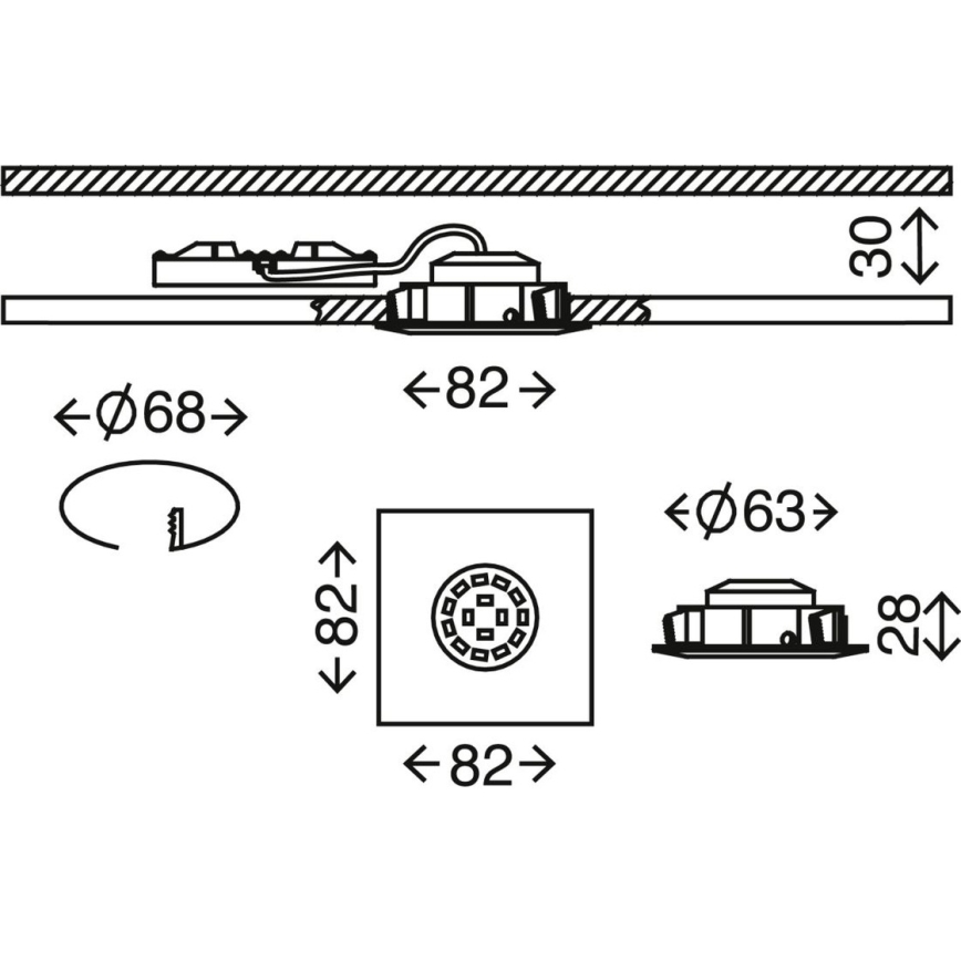 Briloner 7210-032 - SET 3x LED Kopalniška vgradna svetilka ATTACH LED/5W/230V IP23 krom