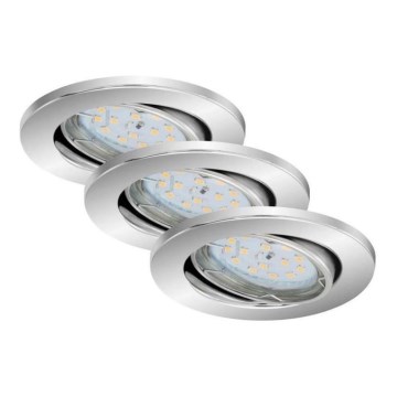 Briloner 7219-038 - SET 3x LED Zatemnitvena kopalniška vgradna svetilka 1xGU10/5W/230V IP23