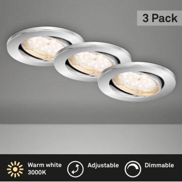 Briloner 7219-038 - SET 3x LED Zatemnitvena kopalniška vgradna svetilka 1xGU10/5W/230V IP23