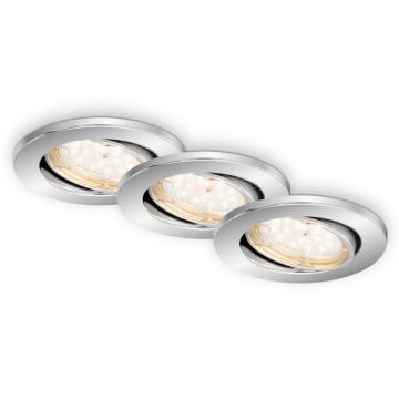 Briloner 7219-038 - SET 3x LED Zatemnitvena kopalniška vgradna svetilka 1xGU10/5W/230V IP23