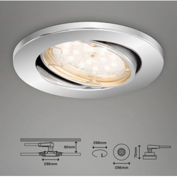 Briloner 7219-038 - SET 3x LED Zatemnitvena kopalniška vgradna svetilka 1xGU10/5W/230V IP23