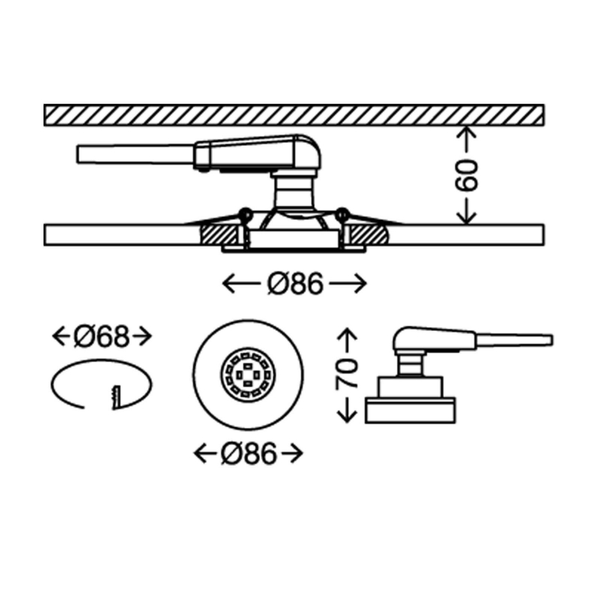 Briloner 7220-038 - KOMPLET 3x LED Kopalniška vgradna svetilka FIT 1xGU10/5W/230V