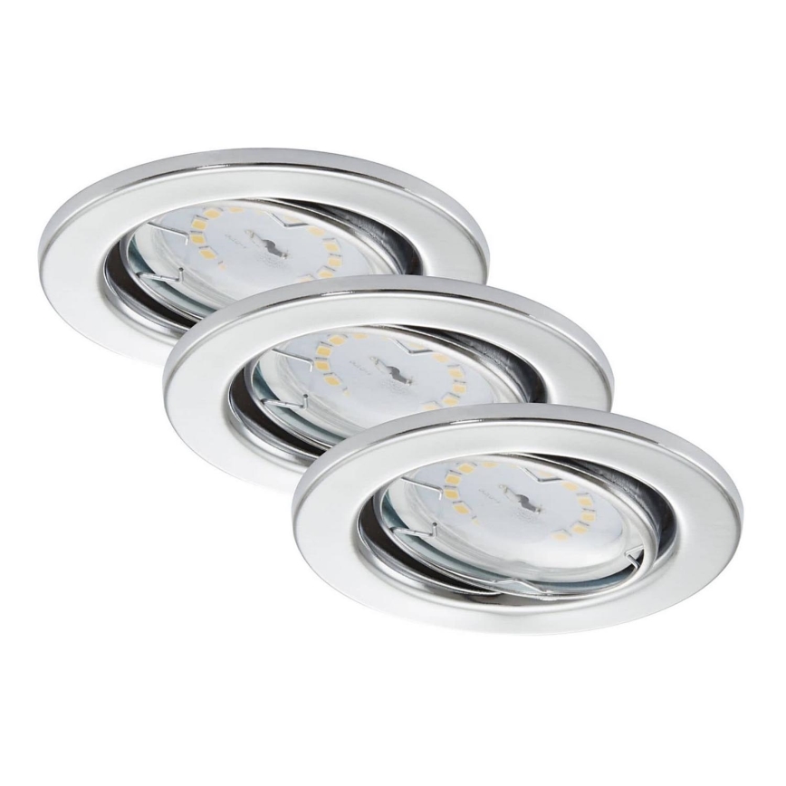 Briloner 7277-038 - SET 3x LED Zatemnitvena kopalniška vgradna svetilka 1xGU10/5W/230V IP23