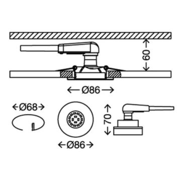 Briloner 7277-038 - SET 3x LED Zatemnitvena kopalniška vgradna svetilka 1xGU10/5W/230V IP23