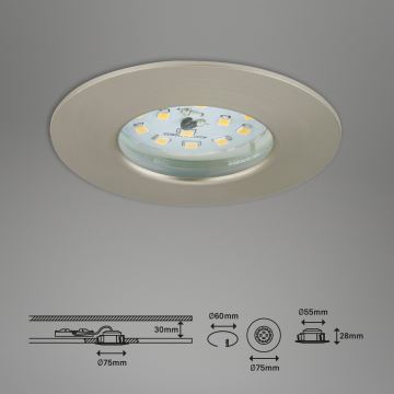 Briloner 7295-012 - LED Zatemnitvena kopalniška vgradna svetilka ATTACH LED/6,5W/230V IP44