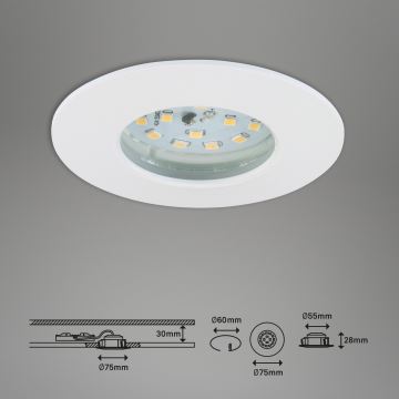 Briloner 7295-016 - LED Zatemnitvena kopalniška vgradna svetilka ATTACH LED/6,5W/230V IP44