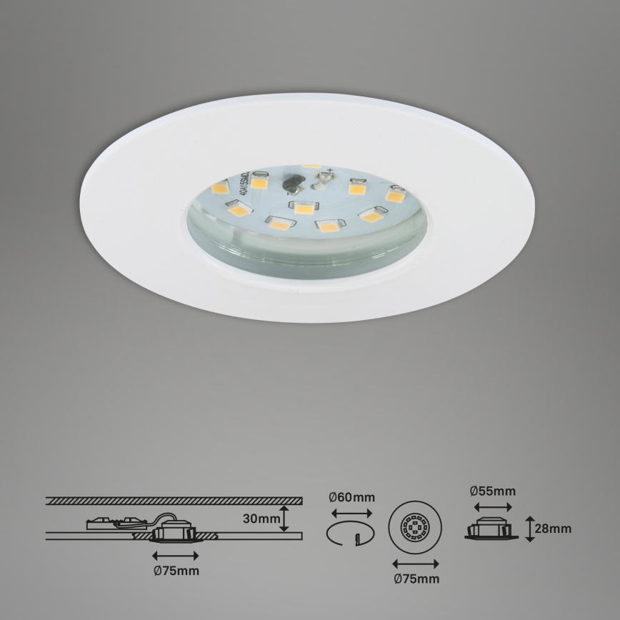 Briloner 7295-016 - LED Zatemnitvena kopalniška vgradna svetilka ATTACH LED/6,5W/230V IP44