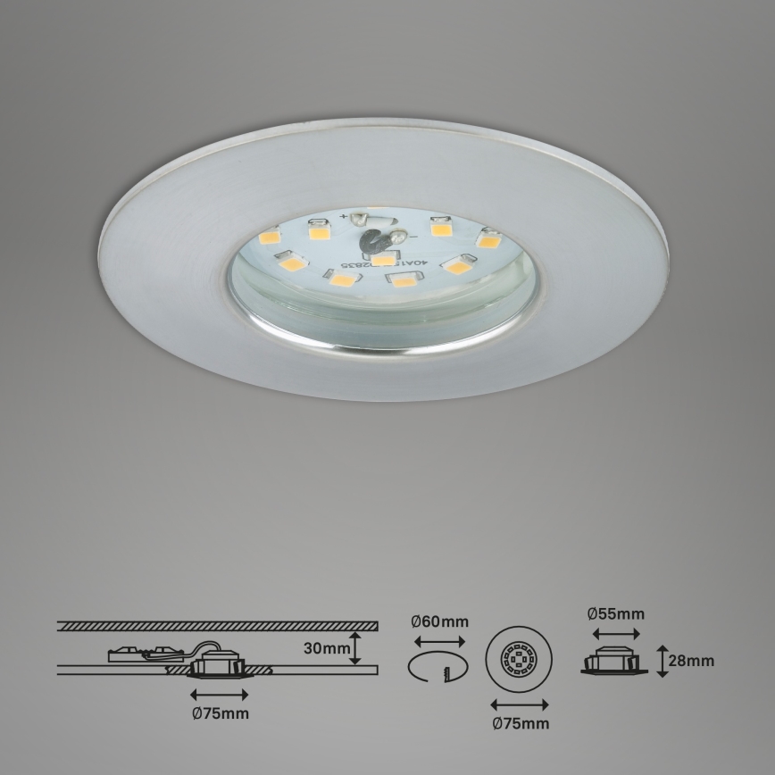 Briloner 7295-019 - LED Zatemnitvena kopalniška vgradna svetilka ATTACH LED/6,5W/230V IP44