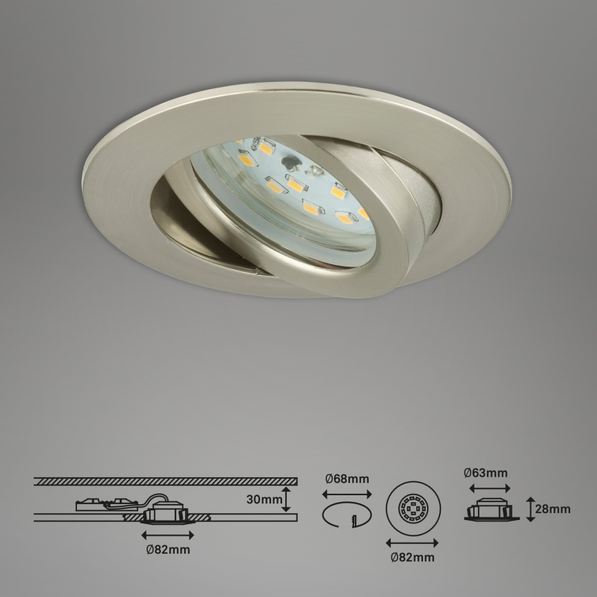 Briloner 7296-012 - LED Zatemnitvena kopalniška vgradna svetilka ATTACH LED/6,5W/230V IP23 krom