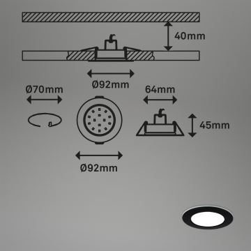 Briloner - SET 3x LED RGBW Zatemnitvena kopalniška vgradna svetilka LED/4,8W/230V 3000-6500K IP65 + Daljinski upravljalnik