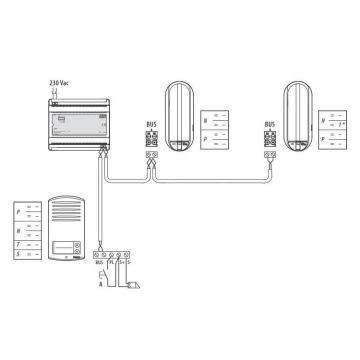 Bticino 366821 - Hišni zvonec za 2 stanovanji + vhodni panel LINEA 2000 IP54