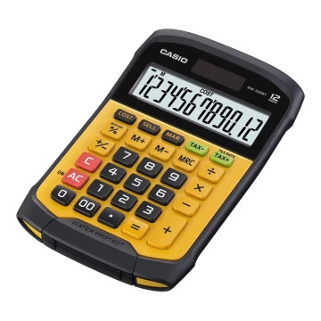 Casio - Vodoodporen namizni kalkulator 1xCR2032 IP54 črno/oranžen
