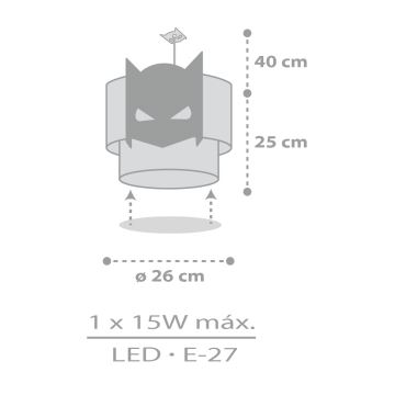 Dalber 61802 - Otroški lestenec DARK HERO 1xE27/15W/230V