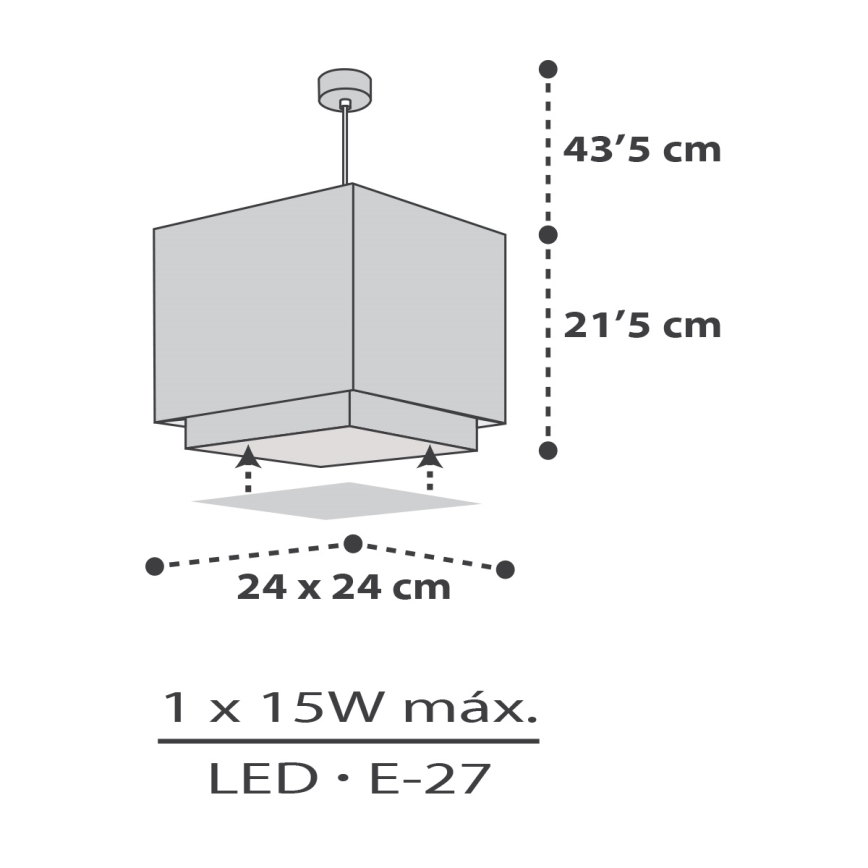 Dalber 63372 - Otroški lestenec LITTLE PIXEL 1xE27/15W/230V