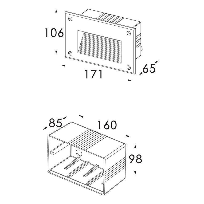 Deko-Light 100028 - Vgrajena svetilka SIDE 1xG9/40W/230V IP65