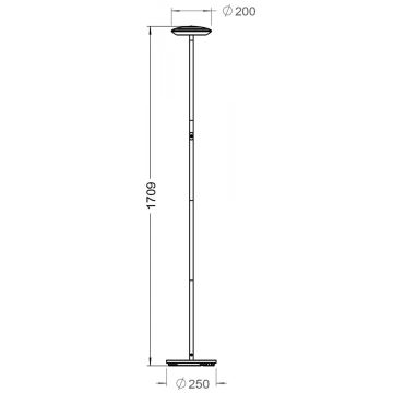 Deko-Light 343028 - LED Zatemnitvena talna svetilka BERMUDA LED/18W/230V 3000K črna