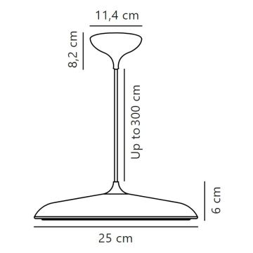 DFTP by Nordlux - LED Zatemnitveni lestenec na vrvici ARTIST LED/14W/230V pr. 25 cm baker