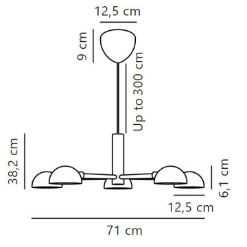 DFTP by Nordlux - Lestenec na vrvici NOMI 5xE14/8W/230V črna