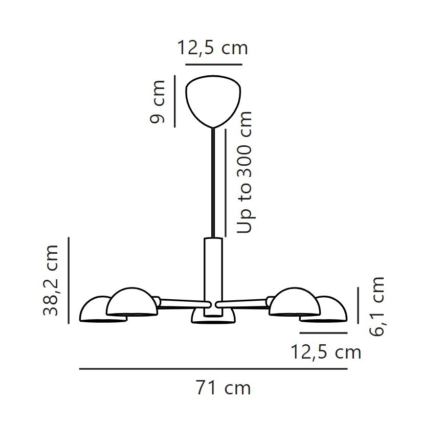 DFTP by Nordlux - Lestenec na vrvici NOMI 5xE14/8W/230V črna