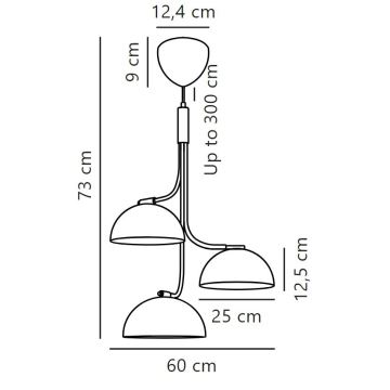 DFTP by Nordlux - Lestenec na vrvici TULLIO 3xE14/25W/230V črna