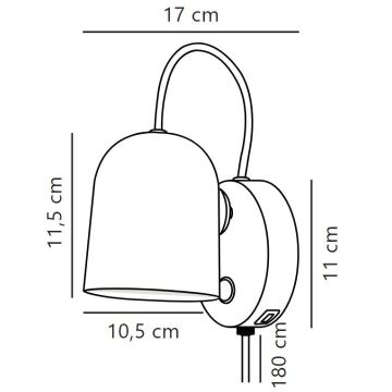 DFTP by Nordlux - Stenski reflektor z USB priključkom ANGLE 1xGU10/25W/230V bela