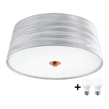 Eglo 32111- LED Stropna svetilka FONSEA 1 2xE27/9W/230V srebrna/baker