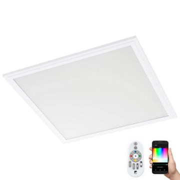 Eglo 32547 - LED RGBW Zatemnitven nadgradni/vgradni panel 2v1 SALOBRENA-C LED/34W/230V bela 60x60 cm + Daljinski upravljalnik