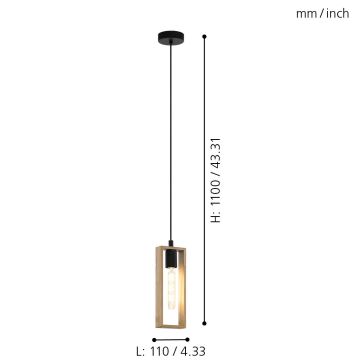 Eglo - Lestenec na vrvici 1xE27/60W/230V - FSC certifikat