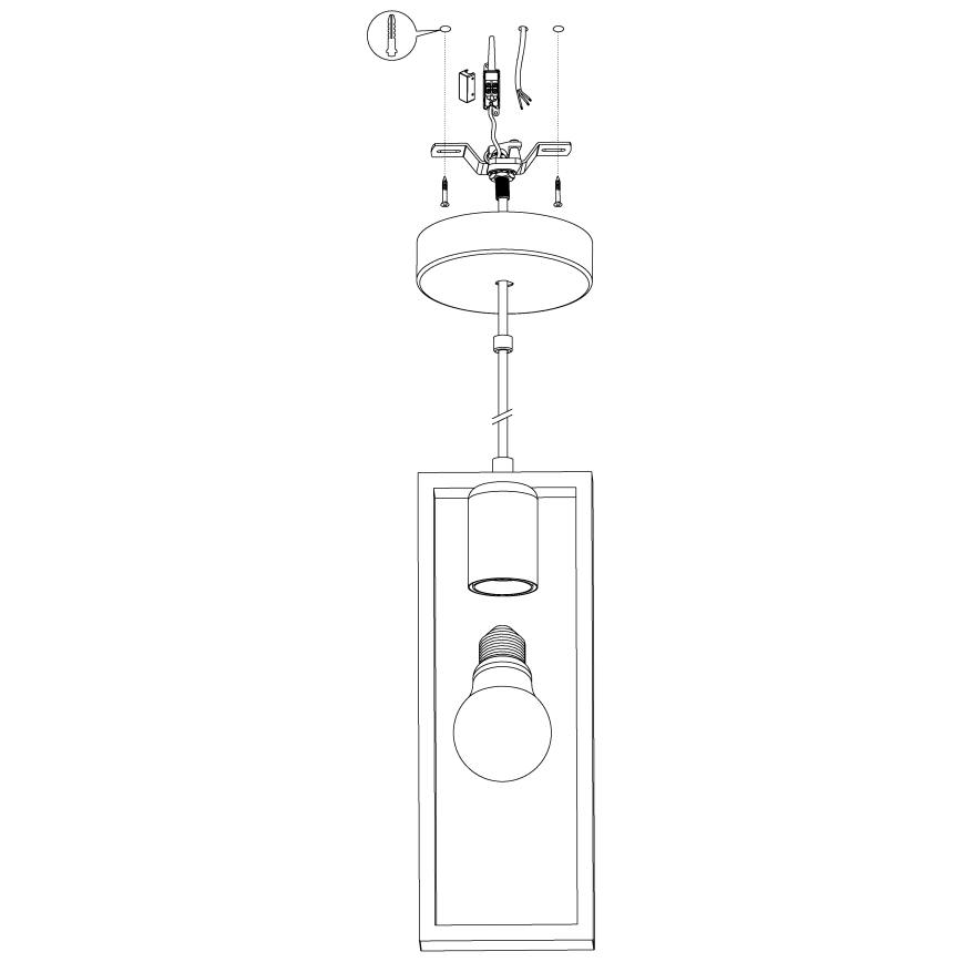 Eglo - Lestenec na vrvici 1xE27/60W/230V - FSC certifikat