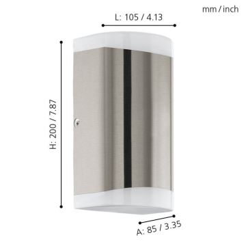 Eglo - LED Zunanja stenska svetilka 2xGU10/4,6W/230V IP44