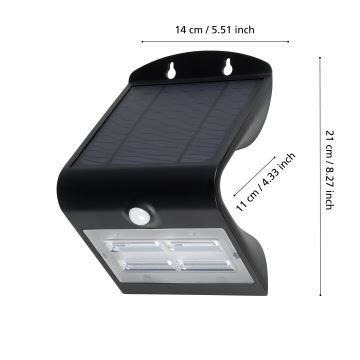 Eglo - LED Zunanja solarna svetilka s senzorjem LED/3,2W/3,7V IP54