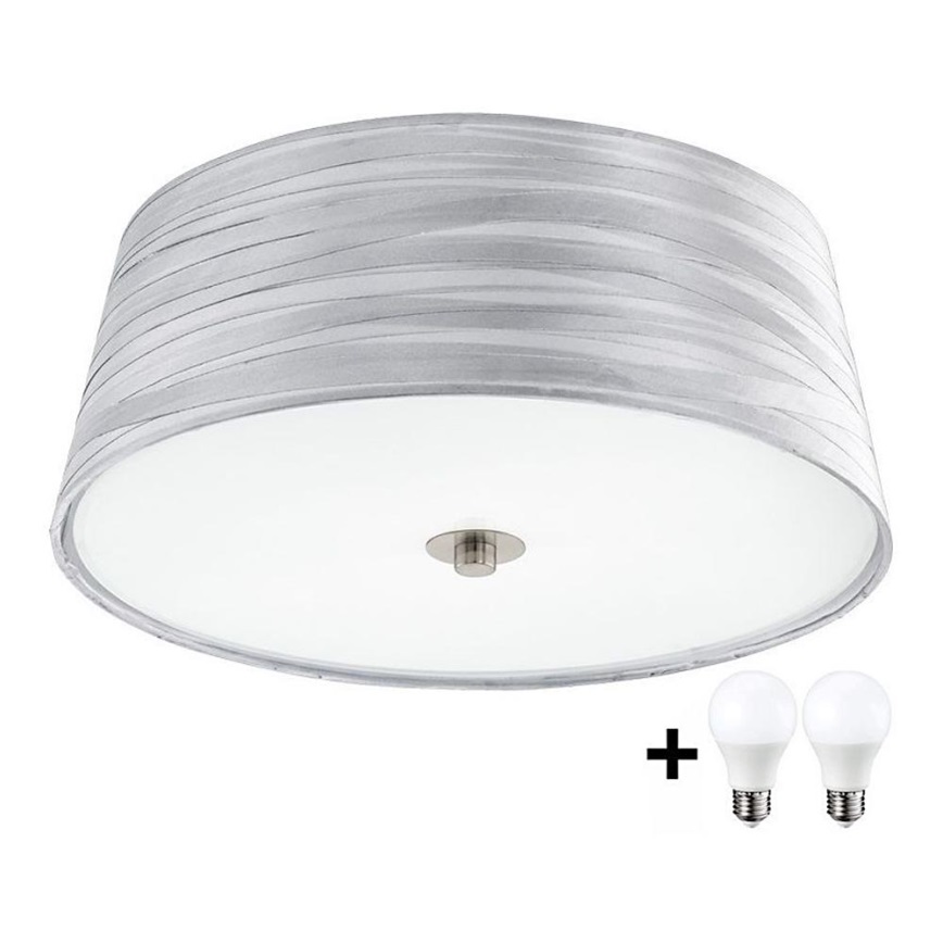 Eglo 94306- LED Stropna svetilka FONSEA 1 2xE27/9W/230V srebrna