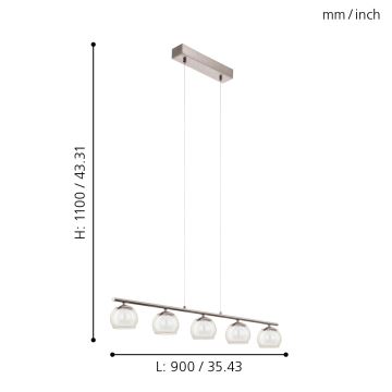 Eglo 94319 - LED obesna svetilka ASCOLESE 5xLED/3,3W/230V