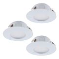 Eglo - SET 3x LED Kopalniška vgradna svetilka PINEDA 1xLED/6W/230V IP44