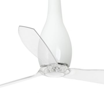 FARO 32001 - Stropni ventilator ETERFAN bela/prozorna pr. 128 cm + Daljinski upravljalnik