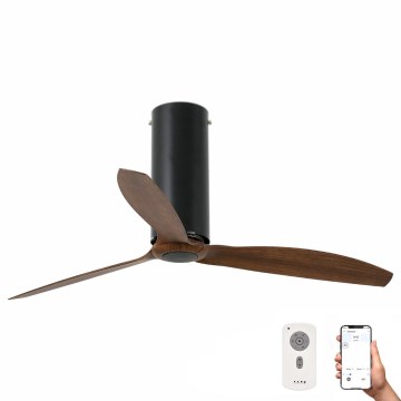 FARO 32037WP - Stropni ventilator TUBE FAN črna/rjava pr. 128 cm SMART + Daljinski upravljalnik