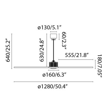 FARO 33395-10 - LED Stropni ventilator JUST FAN LED/16W/230V črna/rjava pr. 128 cm + Daljinski upravljalnik